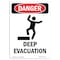 Signmission Safety Sign, OSHA Danger, 7" Height, Deep Evacuation, Portrait OS-DS-D-57-V-1115 - alternate 1